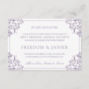 Tarjetas de donación de favores elegantes   Nadine