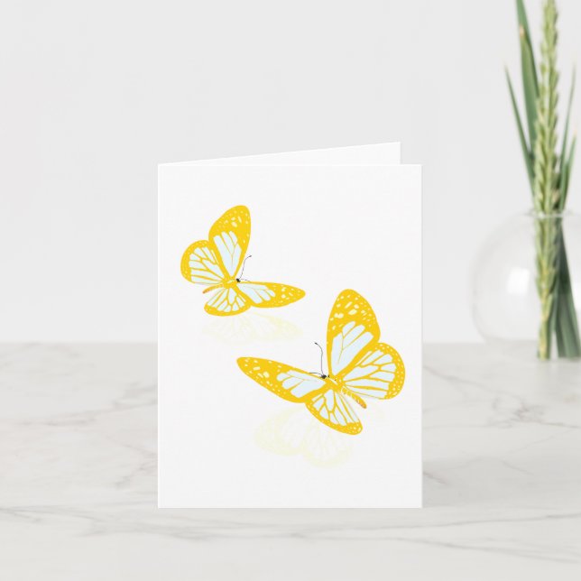 Tarjetas de dos mariposas amarillas (Anverso)