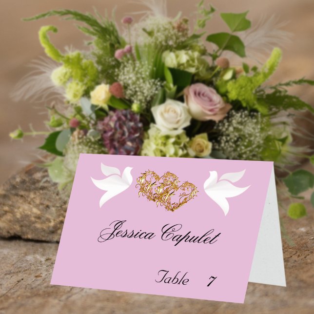 Tarjetas de Doves & Linked Hearts oro/rosa (Subido por el creador)