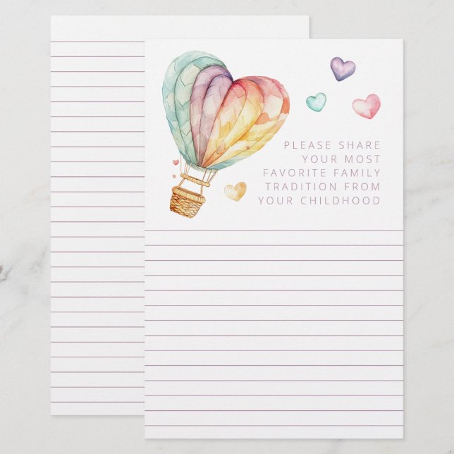 Tarjetas de ducha de tradición familiar favorita (Anverso / Reverso)