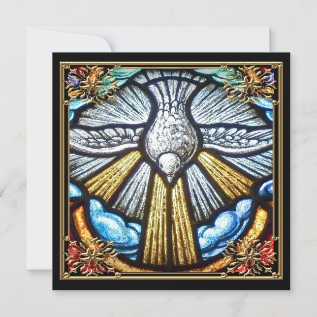 Tarjetas de duelo de paloma de hermosa vidriera (Anverso)