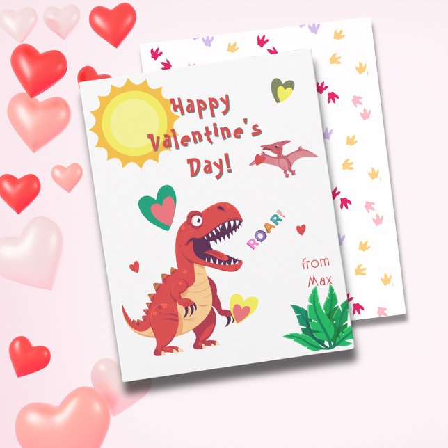 Tarjetas de El día de San Valentín de aulas de Din (Dinosaur Classroom Valentine's Day Cards
)