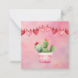 Tarjetas de El día de San Valentín de Cactus Cute