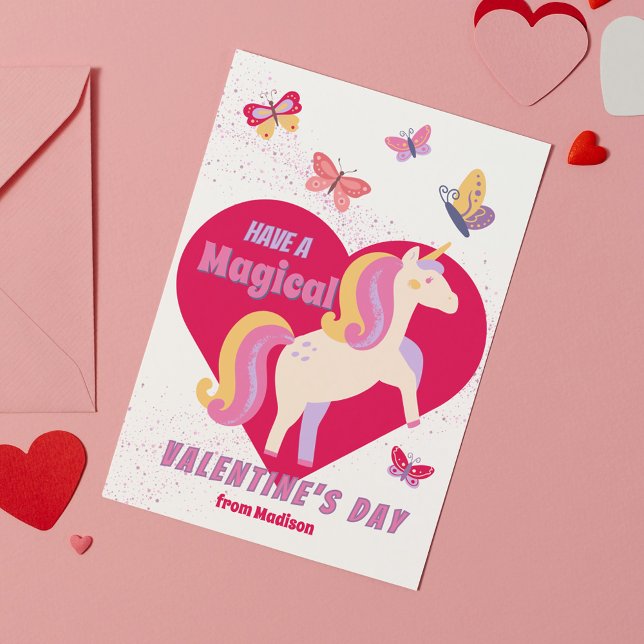 Tarjetas de El día de San Valentín de clase Cute U (Cute Unicorn Classroom Valentine's Day Cards
)