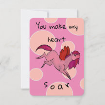 Tarjetas de El día de San Valentín de Pegasus rosa