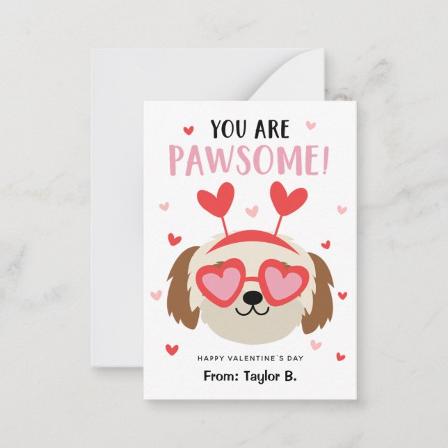 Tarjetas de El día de San Valentín de perro para a (Anverso)