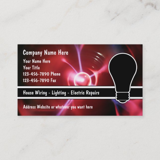 Tarjetas de Electricista (Anverso)