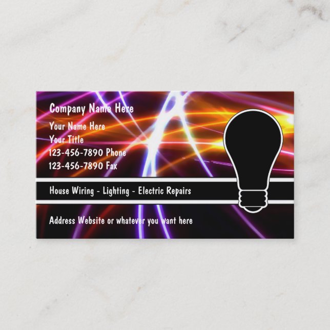 Tarjetas de Electricista (Anverso)