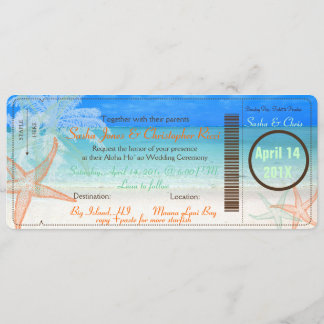 Tarjetas de embarque+Invitaciones de boda en la pl