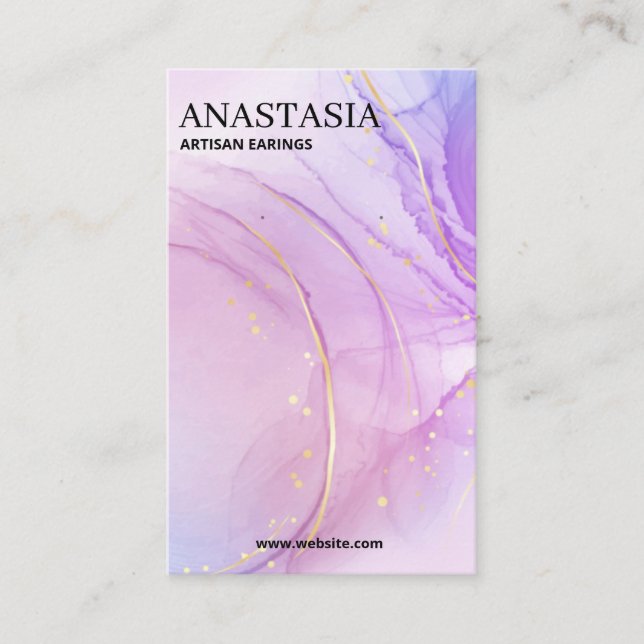 Tarjetas de empaque de tinta morada de alcohol (Anverso)