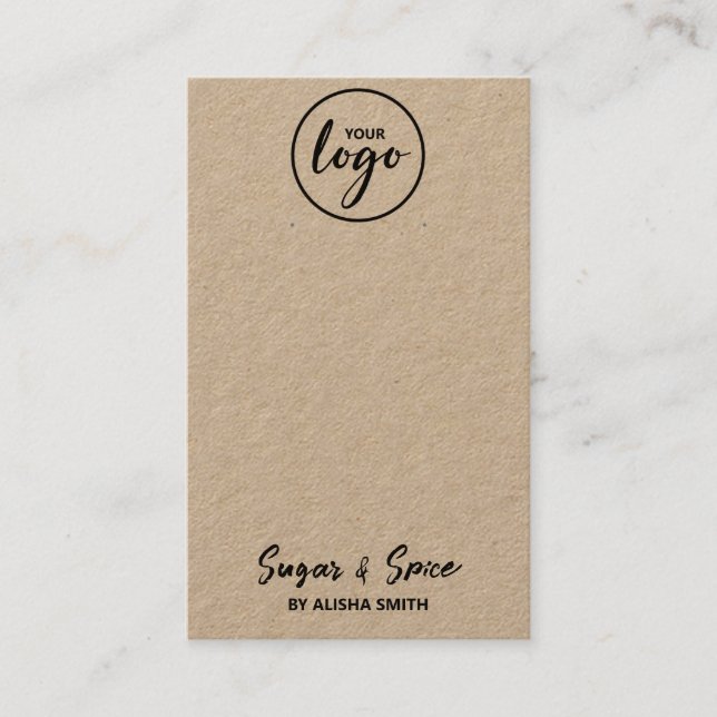 Tarjetas de empaquetado de Kraft para el logotipo  (Anverso)