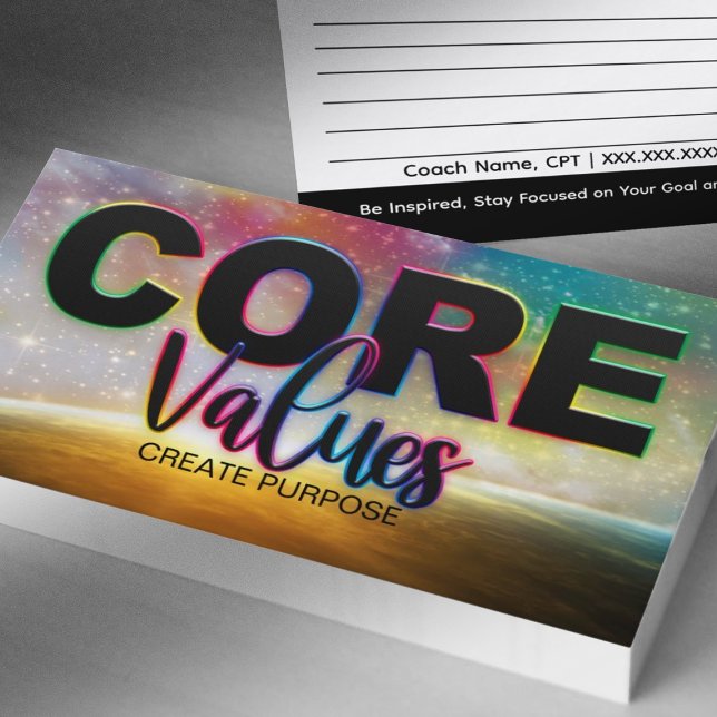 Tarjetas de empoderamiento de valores centrales (Core Values create purpose)
