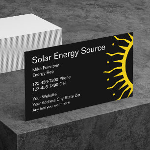 Tarjetas de empresa de energía solar