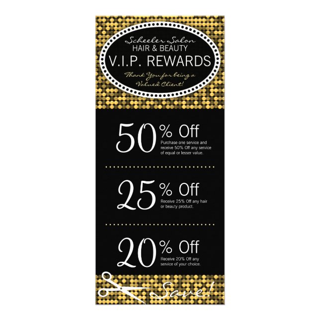 Tarjetas de encargo atractivas de oro del estante (Frente)