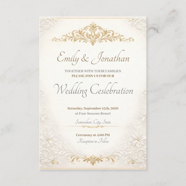Tarjetas de Encerramiento de Boda Personalizadas y (Anverso)
