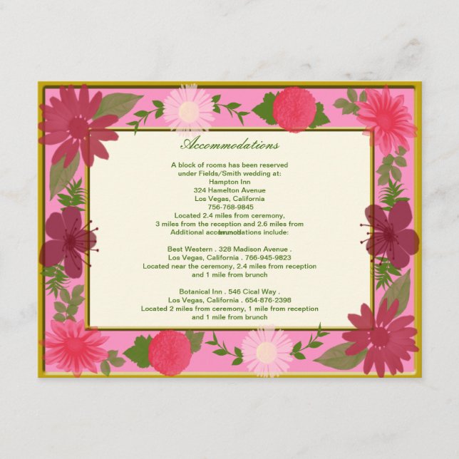 Tarjetas de Encerramiento Personalizadas de Flores (Anverso)