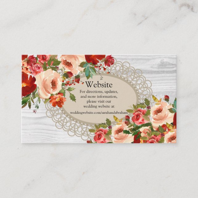 Tarjetas de Enclosure para Sitio Web de Boda (Anverso)