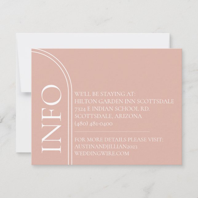 Tarjetas de Enclusura de Boda con Acentos Art Deco (Anverso)