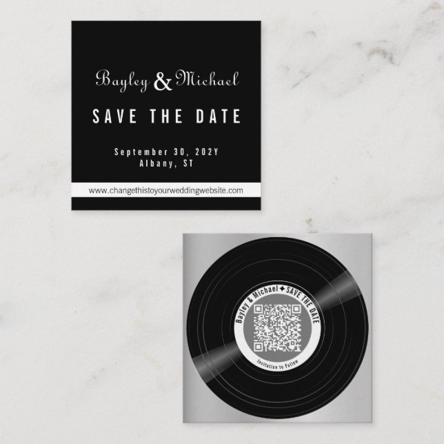 Tarjetas de Enclusura de Código QR de Disco de Vin (Anverso / Reverso)