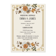 Tarjetas de Enclusura para Boda de Jardín Vintage