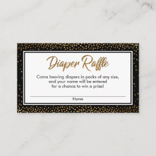 Tarjetas de entrada para pañales de confeti negro