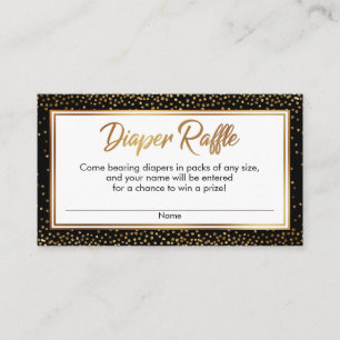 Tarjetas de entrada para pañales de confetti dorad