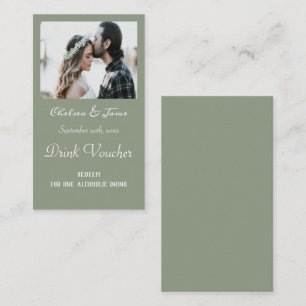 Tarjetas de entradas para bebida de boda con foto