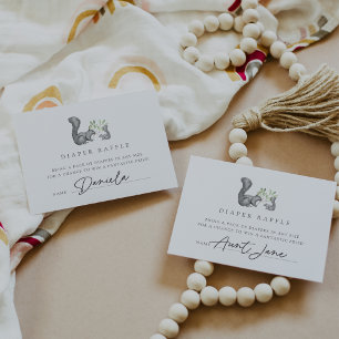 Tarjetas de entradas para el Diaper Raffle de los 