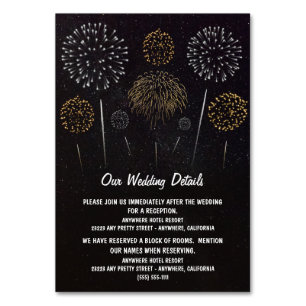 Tarjetas de envoltorio con Boda Sky para fuegos ar
