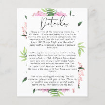 Tarjetas de envoltorio con detalles de Boda Rubor 