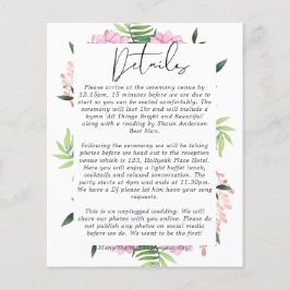 Tarjetas de envoltorio con detalles de Boda Rubor