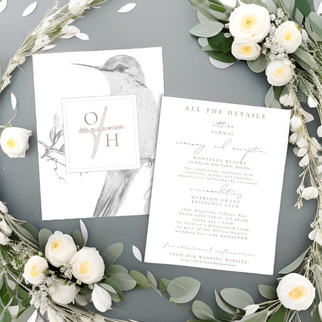 Tarjetas de envoltorio con detalles del Boda Hummi (Subido por el creador)