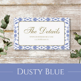 Tarjetas de envoltorio con estampado azul de polvo