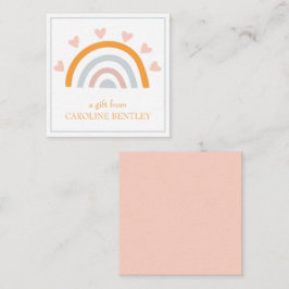 Tarjetas de envoltorio con regalo de arcoiris dibu