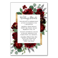 Tarjetas de envoltorio de Boda blanco floral rojo 