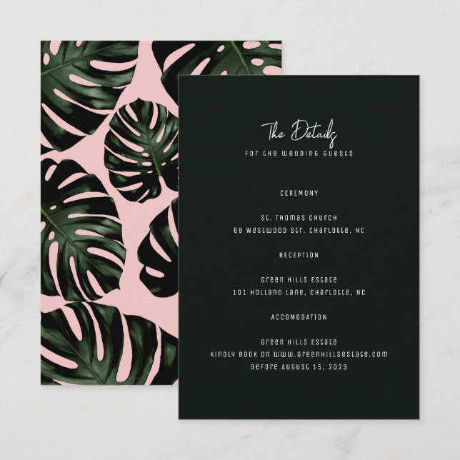 Tarjetas de envoltorio de boda de destino modernas (Anverso / Reverso)