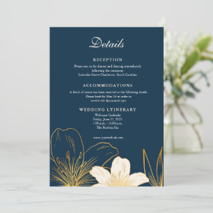 Tarjetas de envoltorio de Boda de flor azul de la 