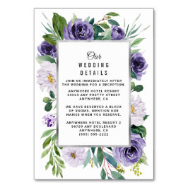 Tarjetas de envoltorio de Boda floral de color mor