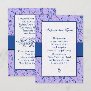 Tarjetas de envoltorio de Boda Royal Blue Lilac Mo