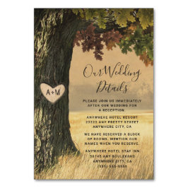 Tarjetas de envoltorio de Boda Rústico de roble de