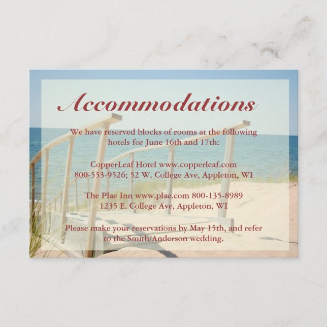 Tarjetas de envoltorio de bodas de playa - Escaler (Anverso)