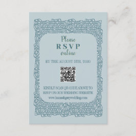 Tarjetas de envoltorio de código QR de encaje azul