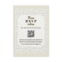 Tarjetas de envoltorio de código QR de encaje blan