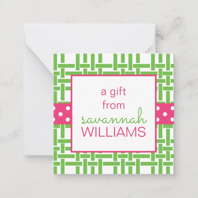 Tarjetas de envoltorio de regalo de bambú y grano (Anverso)