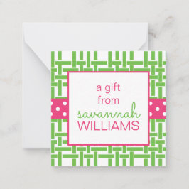 Tarjetas de envoltorio de regalo de bambú y grano