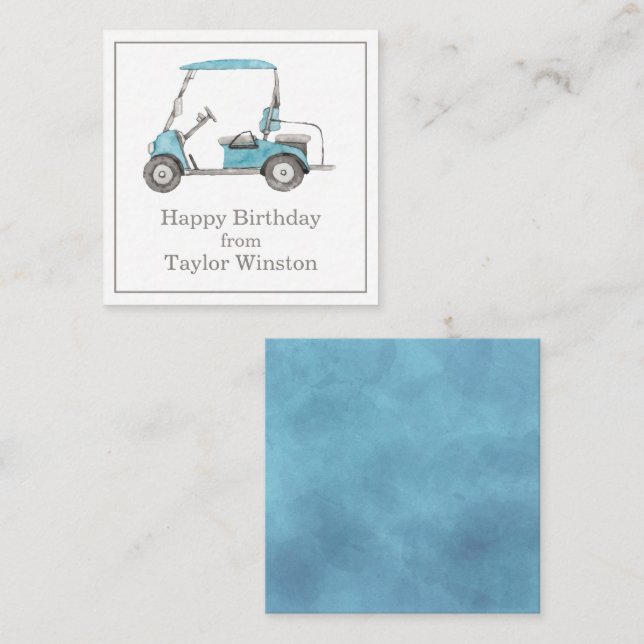 Tarjetas de envoltorio de regalo de carrito de gol (Anverso / Reverso)
