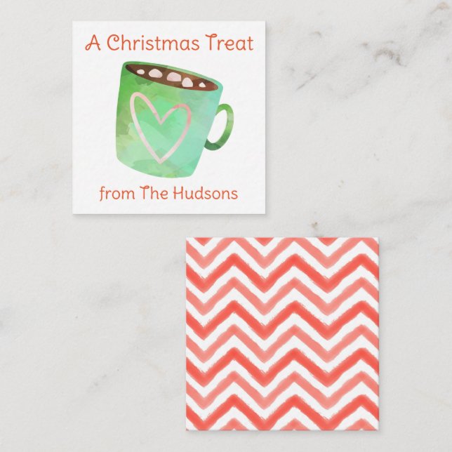 Tarjetas de envoltorio de regalo de chocolate cali (Anverso / Reverso)