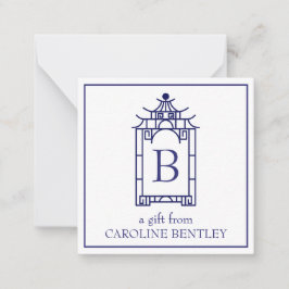 Tarjetas de envoltorio de regalo de la Pagoda Mono