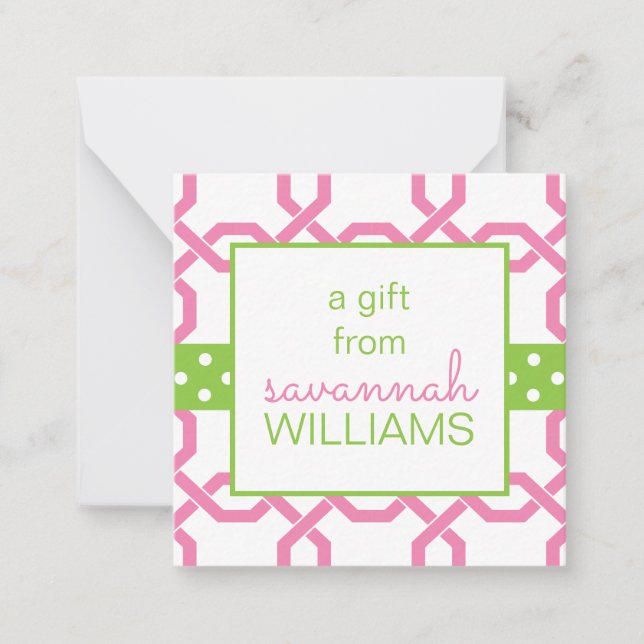 Tarjetas de envoltorio de regalo de Lattice & Gros (Anverso)