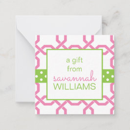 Tarjetas de envoltorio de regalo de Lattice & Gros